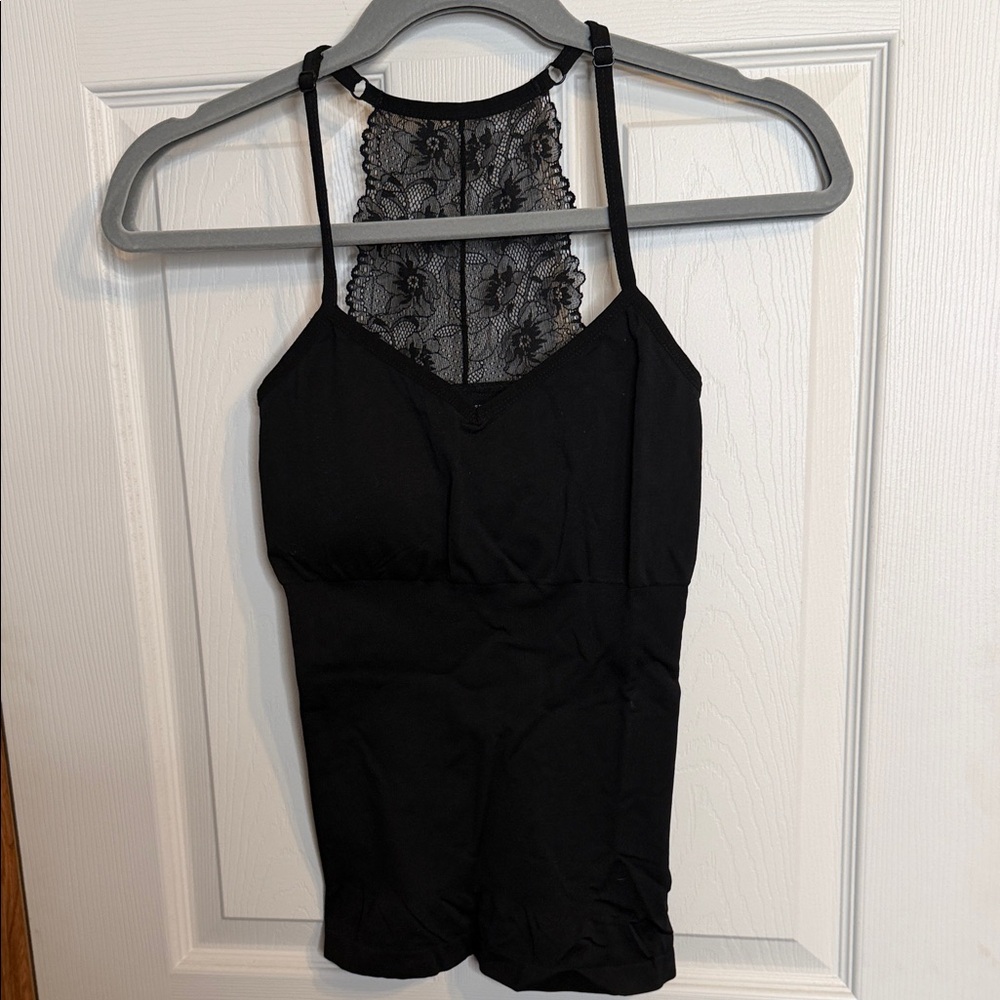 Laura Ashley Black Lace-Back Tank